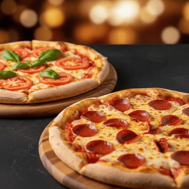 2 Small 2 Toppings Pizzas.