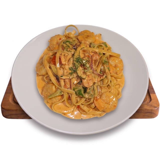 Fettuccine Prawns.