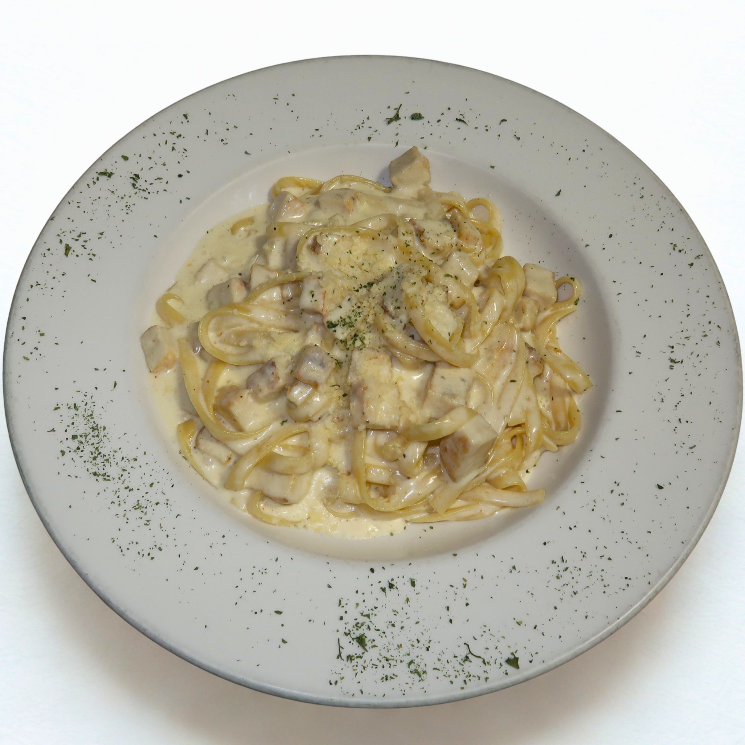 Fettuccine Chicken Alfredo.
