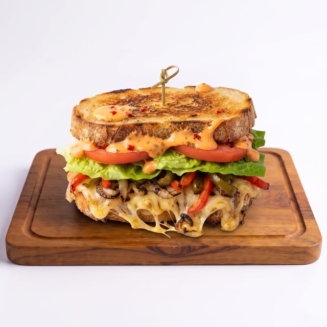 Vegetarian Zesty Melt Sandwich.
